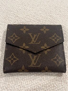 Louis Vuitton Brown Monogram Envelope Wallet with Gold Accents